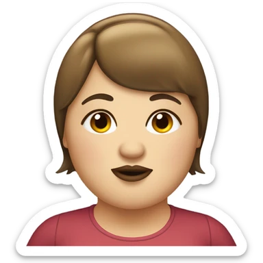 Fat meatball lady with bangs  sticker