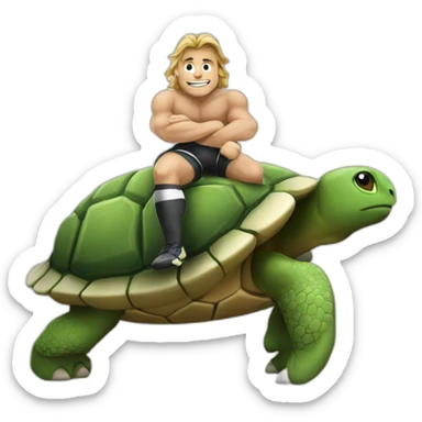 Rugbyman sur tortue sticker
