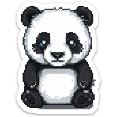 minecraft panda, blocky, pixelated sticker