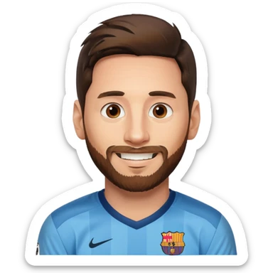 Lionel Messi with a beard sticker