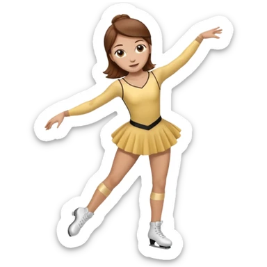Make a female figure skater with brown hair sticker