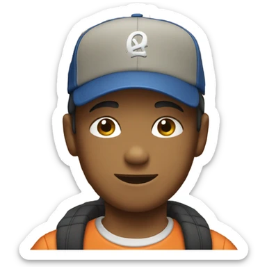 casual boy in baseball cap sticker