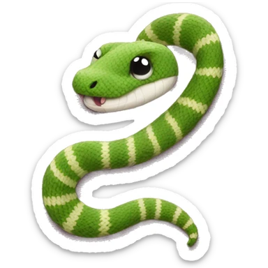 Striped knit snake sticker