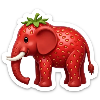 Strawberry éléphant sticker