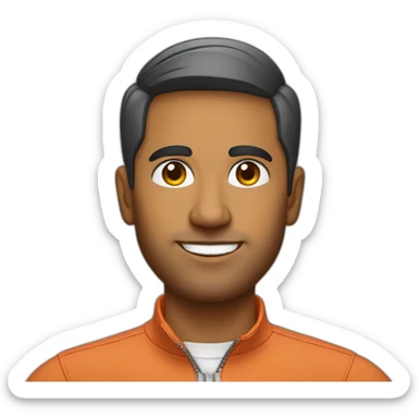 indian tech founder clean shaven in quarter zip sticker