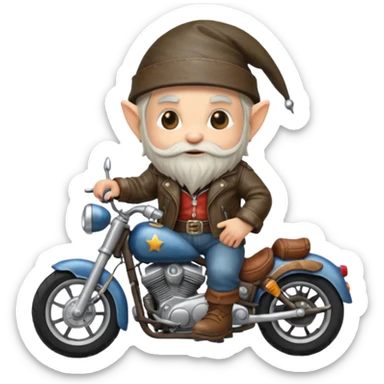 Gnome biker sticker
