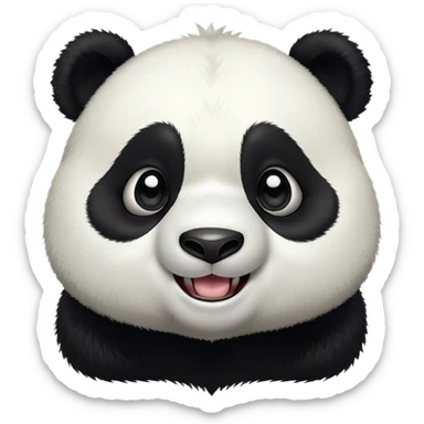 Cinematic Comical Panda Portrait Emoji, Head tilted dramatically with an exaggeratedly amused expression, featuring a striking black and white Fur with a quirky, playful expression and wide, expressive eyes filled with humorous disbelief, Simplified yet hilariously expressive features, highly detailed, glowing with a slightly sassy glow, high shine, dramatic yet playful, stylized with an air of cheeky charm, bright and endearing, soft glowing outline, capturing the essence of a spirited and over-the-top panda, so meme-worthy it feels like it could roll its eyes into internet fame instantly! sticker
