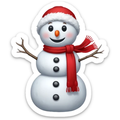 a snowman with the "S" logo and red scarf sticker