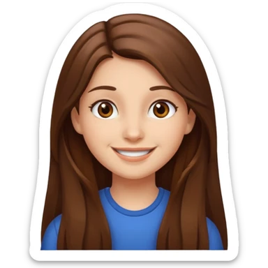 girl long hir brwon and ayes brown sticker