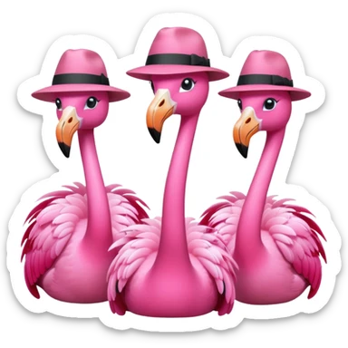 Fedora Flamingos sticker
