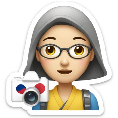 Korean Women Traveling and Taking Photographs sticker