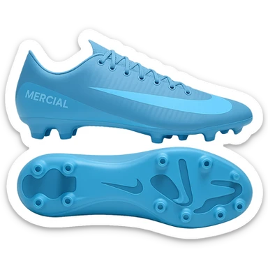 Edit the Nike Mercurial Vapor football boot to a light blue colorway, keeping the original style and details intact, with no background. sticker