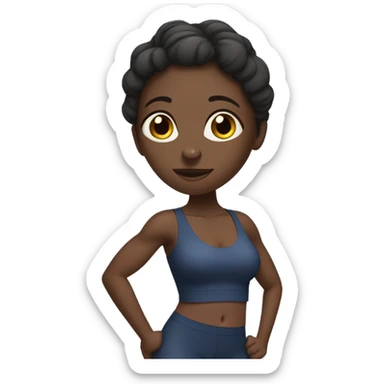 Dark skinned black women sweating while working out sticker