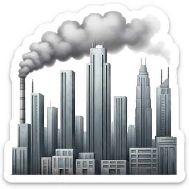 dystopian cityscape sticker