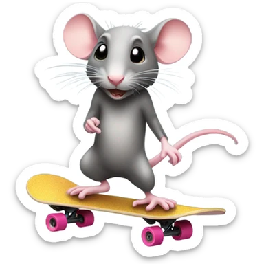 Rat on a skateboard sticker
