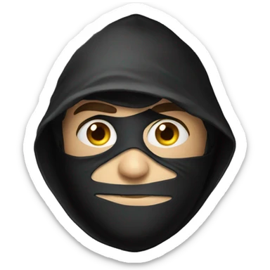 Sneaking burglar with a mask and black sack sticker