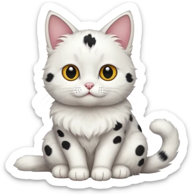 um gato branco com manchas pretas [não manchas pequenas] sticker