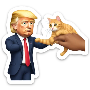 Donald Trump grabbing a cat sticker