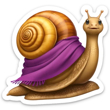 snail wearing scarf sliding sticker