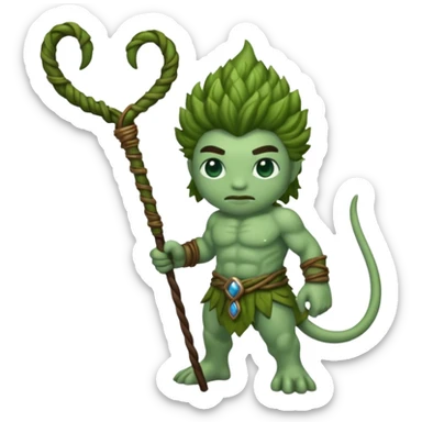 earth elemental moss green long whip sticker