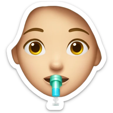 A asthmatic girl with breathing pump sticker