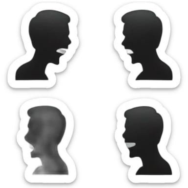a silhouete man screaming  sticker