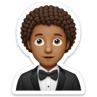Curly-haired black man wearing bow ties sticker