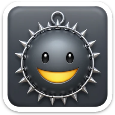 iPhone text message emoji size ball, and chain with spikes sticker