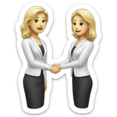 two white business women shaking hands sticker