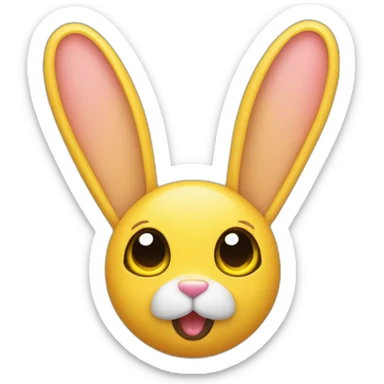 yellow rabbit ears sticker