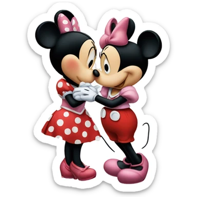Minnie mickey kiss sticker