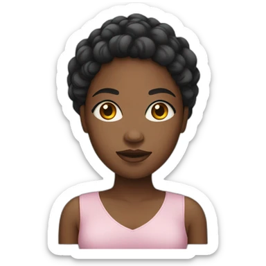 black woman with a round face sticker