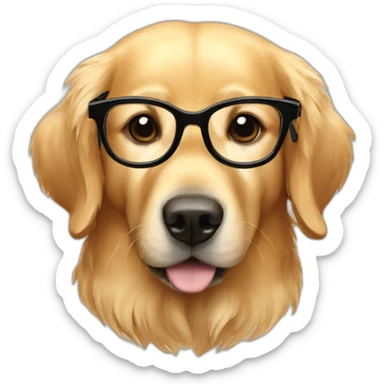 Golden retriever with glasses sticker