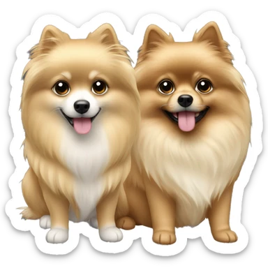 2 pomeranias blond and brunet sticker