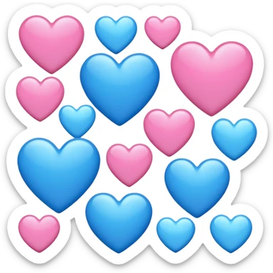 Pink or blue heart mixe sticker