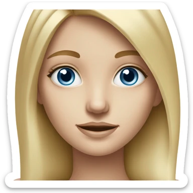 realistic blonde girl portrait blue eyes sticker
