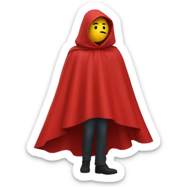 red cape floating from the side without hood. No body or face. sticker