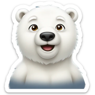 Cute polar bear sticker
