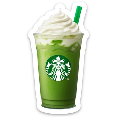 Starbucks iced matcha latte no whipped cream sticker