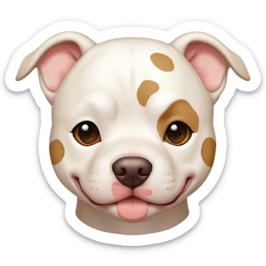 White pitbull mix with light brown spots sticker