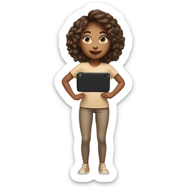 Girl with tan skin taking a selfie full body sticker