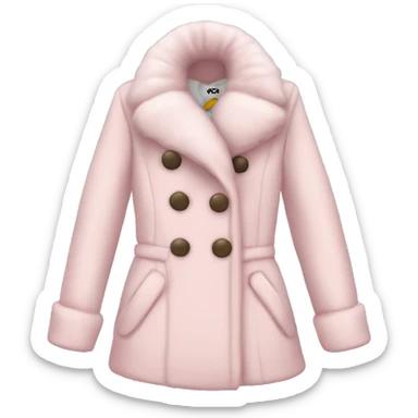 pale pink coquette winter coat  sticker