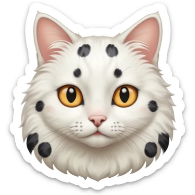um gato branco com manchas pretas sticker