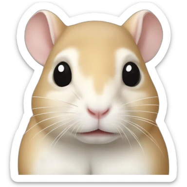 realistic beige and white gerbil sticker