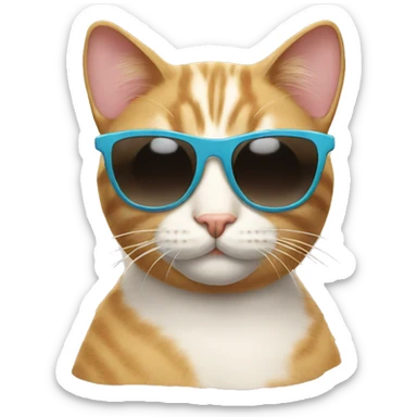 Cat with sunglasses sticker