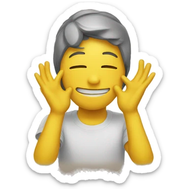 yellow emoji head in hands  sticker