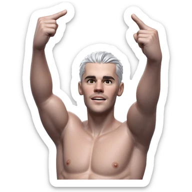 cool boy with white hair sticker