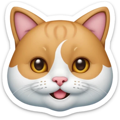 Gato celeste animado y con blanco por su bigote sticker