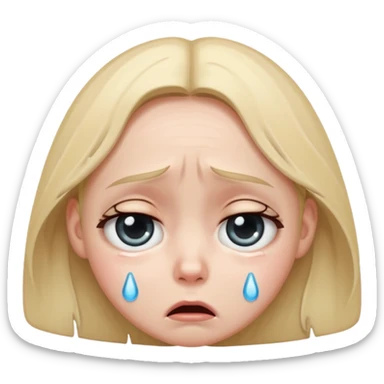 Labubu llorando, lágrimas grandes, expresión triste sticker