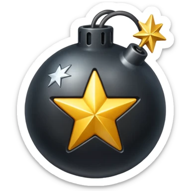 bomb with a star on it sticker